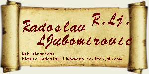 Radoslav LJubomirović vizit kartica
